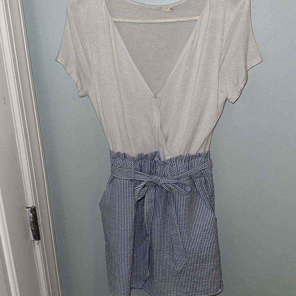 Cute seersucker romper!